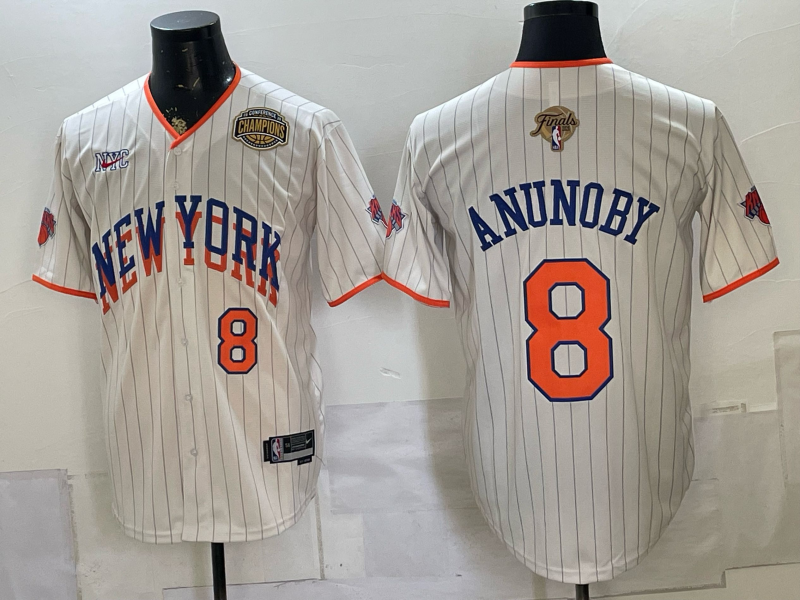 Men New York Knicks #8 Anunoby white 2026 Nike NBA jersey 0727005->new york knicks->NBA Jersey